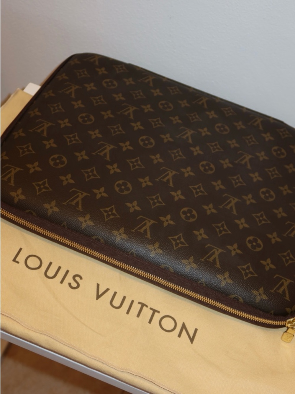 Louis Vuitton Monogram Canvas Zip Laptop Sleeve 15 inch. Brown